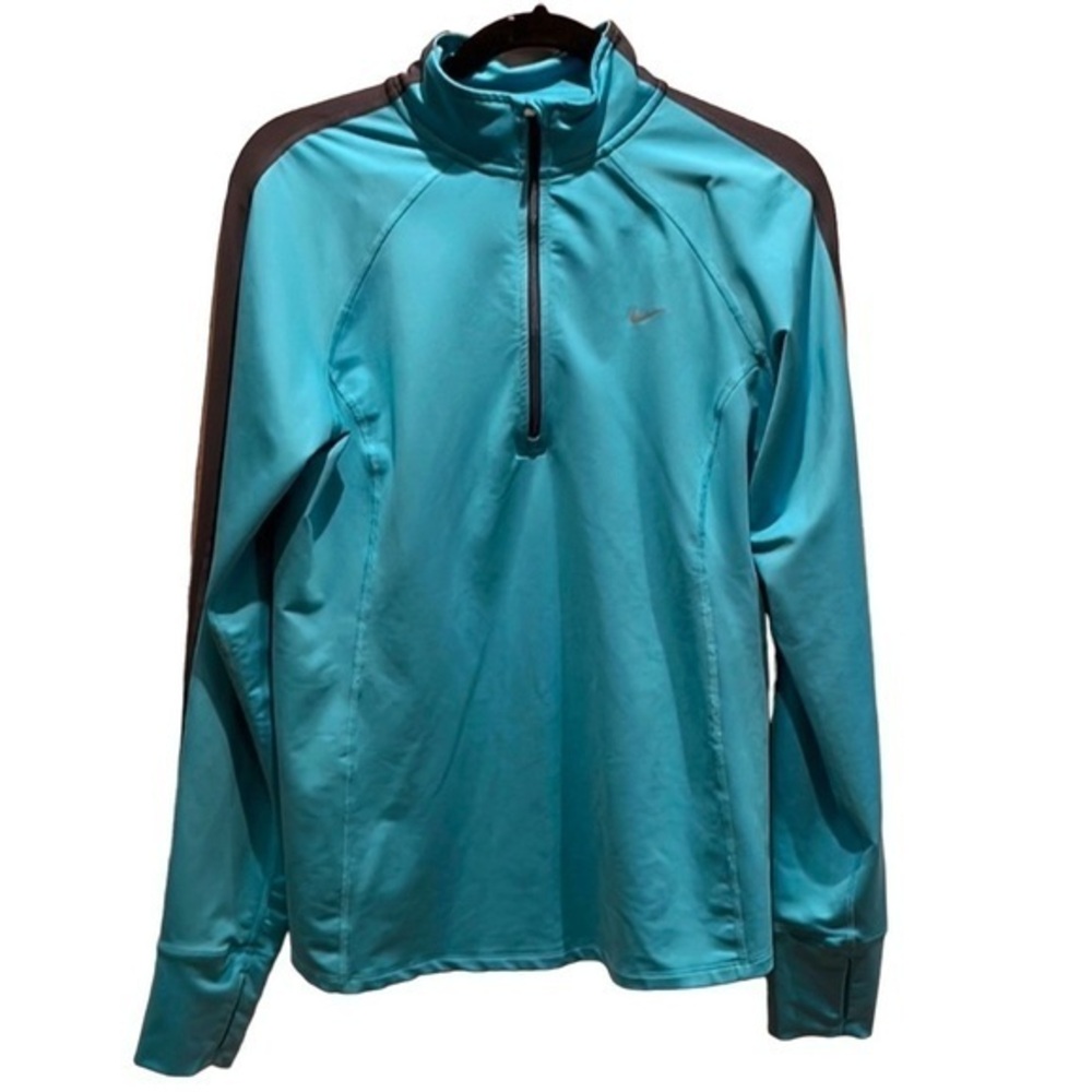 Nike Running Large Turquoise Pullover Zip Up Shirt